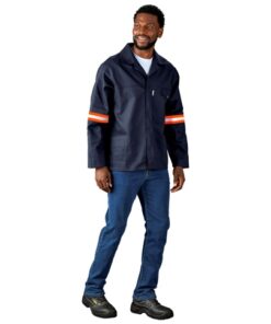 Artisan Premium 100% Cotton Workwear Jacket – Reflective Arms – Orange Tape