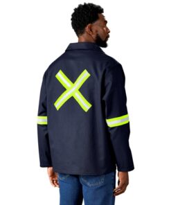 Artisan Premium 100% Cotton Workwear Jacket – Reflective Arms & Back – Yellow Tape