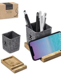 RPET And Bamboo Desk Caddy Phone Stand – Eco Friendly Corporate Gift