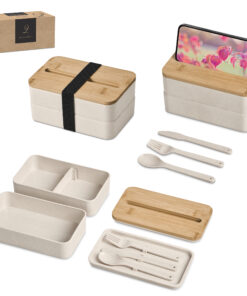 Wheat Straw Eco Friendly Lunch Box & Phone Stand