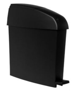 12lt Sanitary Bin (Mini Ped) - MATT BLACK PLASTIC
